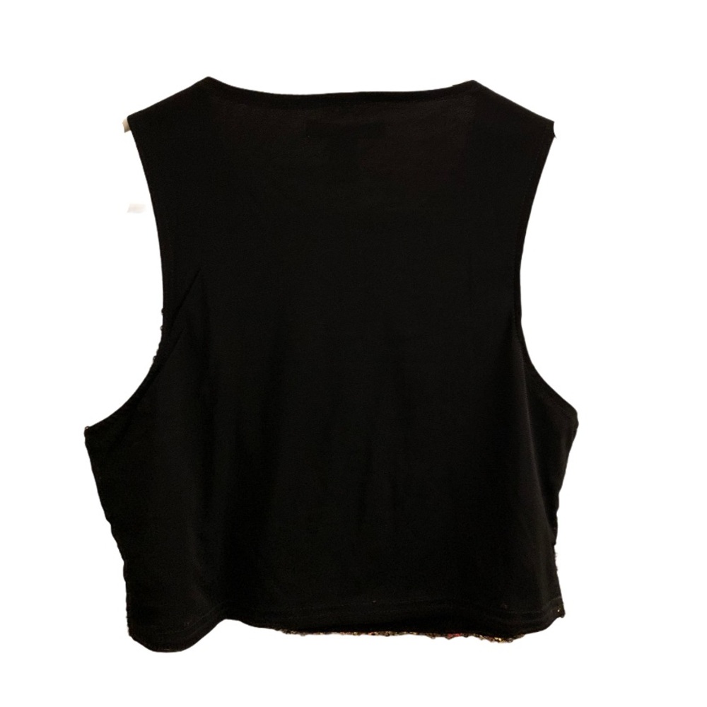 FOREVER21 Festive Sequin Gold/Black Crop Top! - Picture 2 of 5
